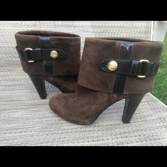 Coach Brown and Black Ankle Boots - Picture 1 of 7